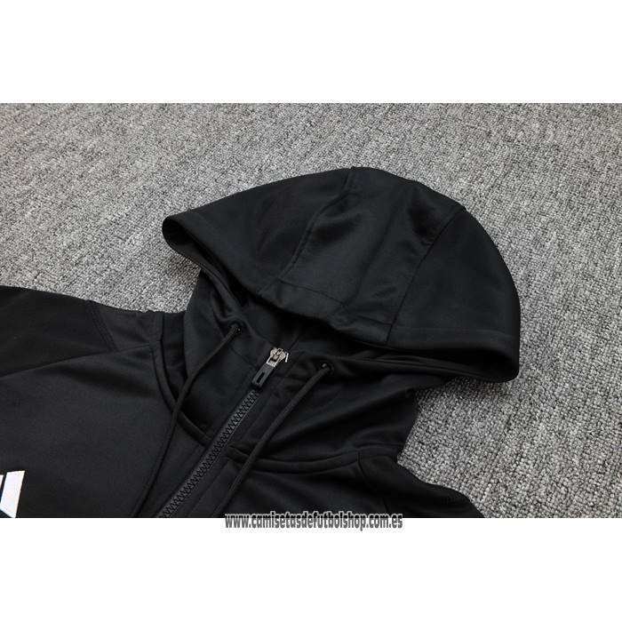 Chandal de Sudadera del Real Madrid Nino 23-24 Negro y Blanco